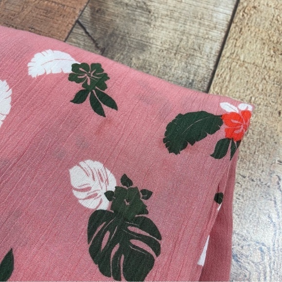 Evri 3X Floral Bow Ruffle Boho Cottagecore Flowy Tank Top Vacation Beachy Leaf - Picture 4 of 8